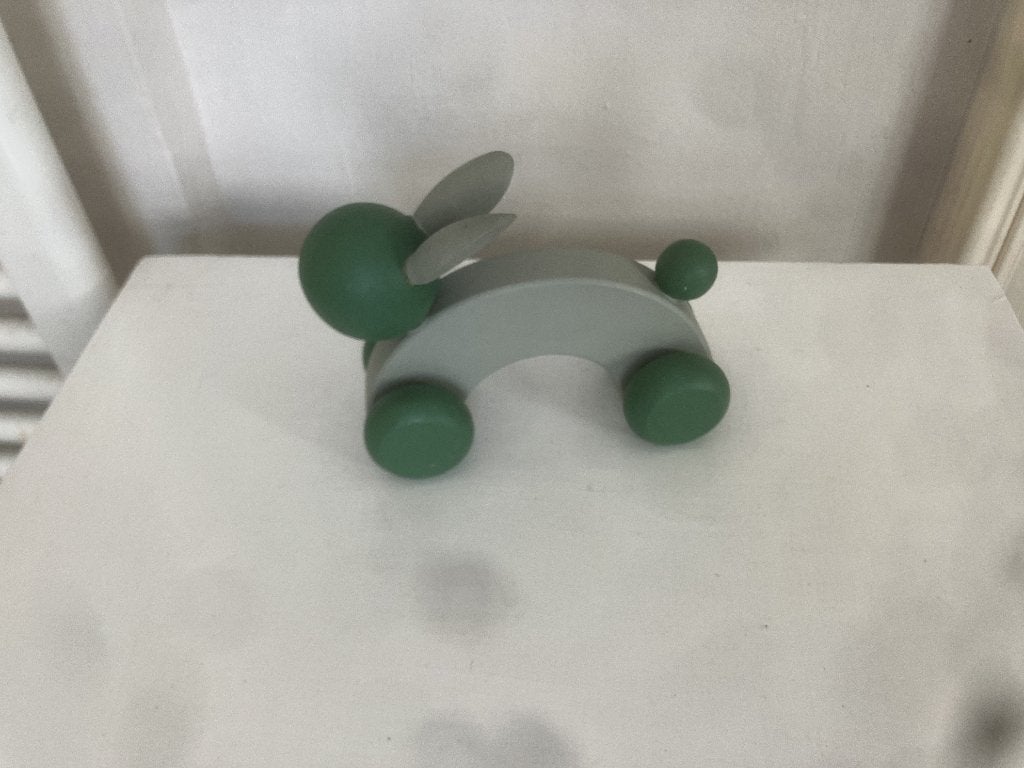 Dit houten konijn is een leuk speelfiguur in groen., Kinderen en Baby's, Speelgoed | Houten speelgoed, Ophalen of Verzenden, Zo goed als nieuw