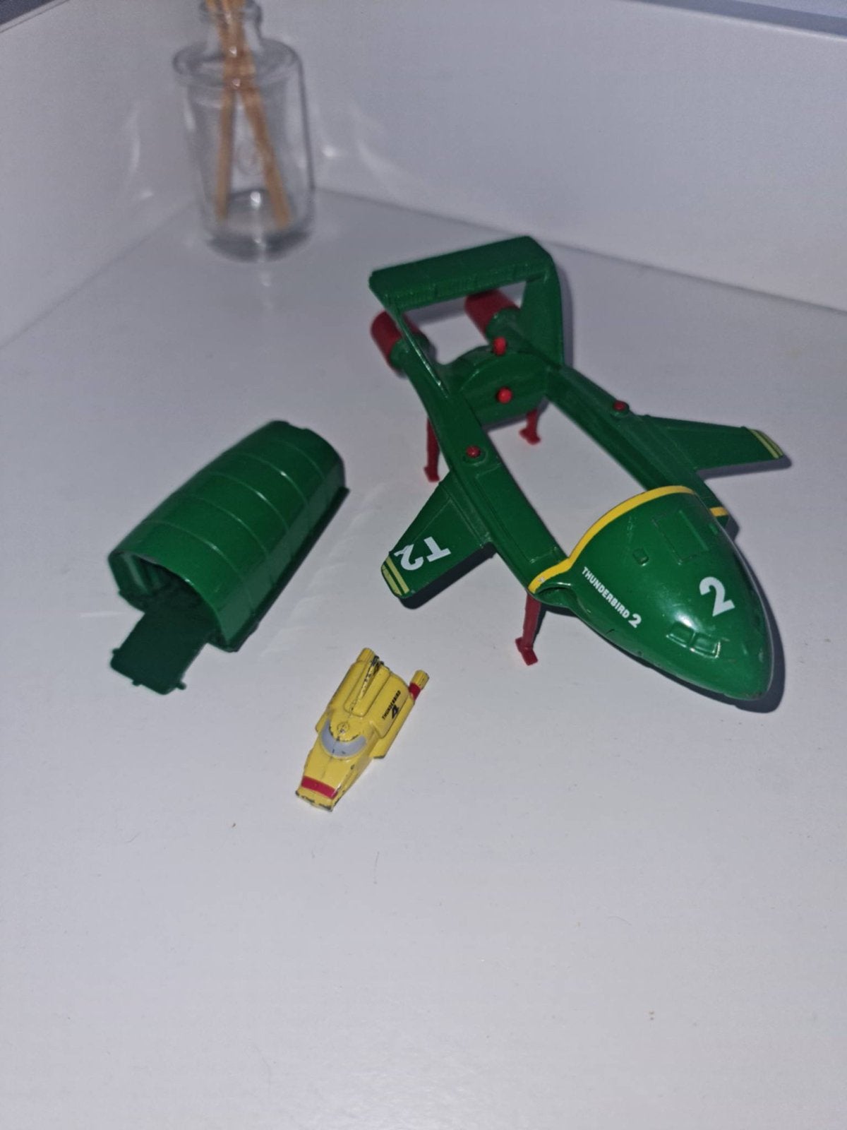 Thunderbirds 2 Matchbox model met Thunderbird 4, Overige merken, Gebruikt, 1:50 of kleiner, Overige typen