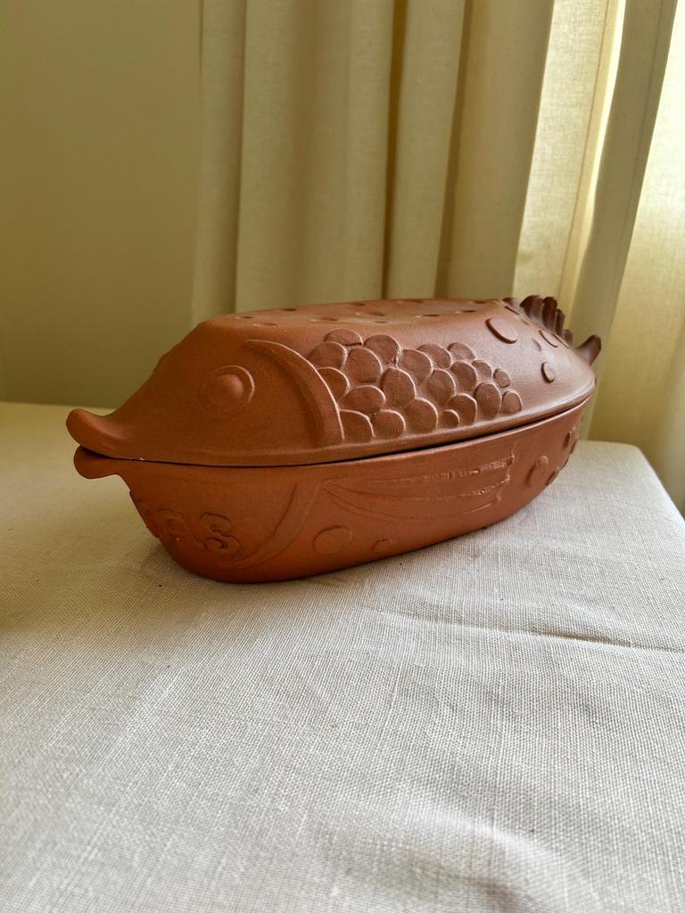 Jonas vintage ovenschaal / römertopf vis, Ophalen of Verzenden, Overige stijlen, Schaal of Schalen