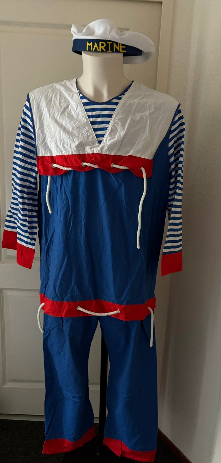 Marine matroos Tuniek met broek Maat 54  carnaval feest, Ophalen of Verzenden, Zo goed als nieuw, Maat 52/54 (L)