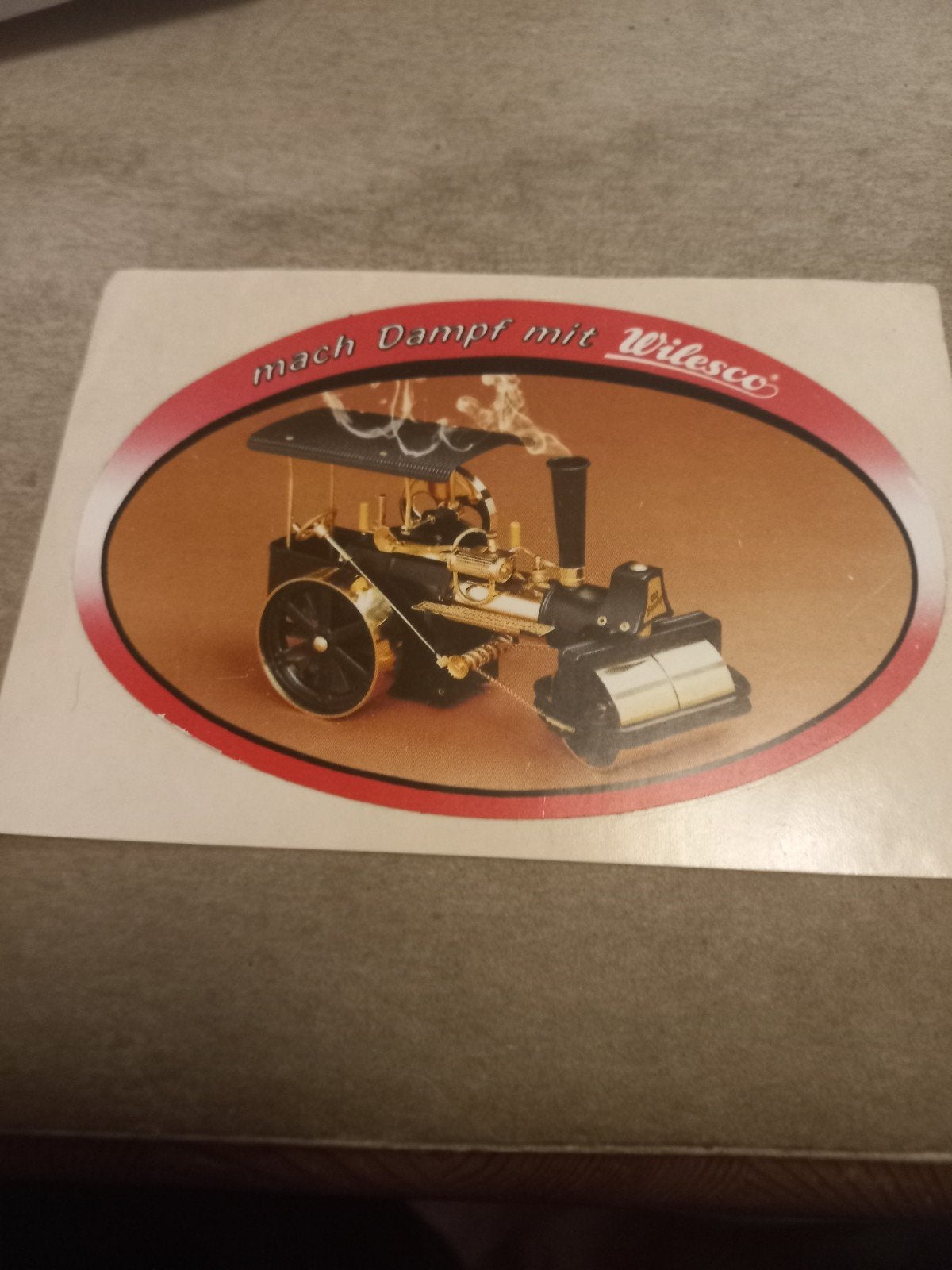 Wilesco Stoomwals Model - sticker, Ophalen of Verzenden, Nieuw, Overige typen