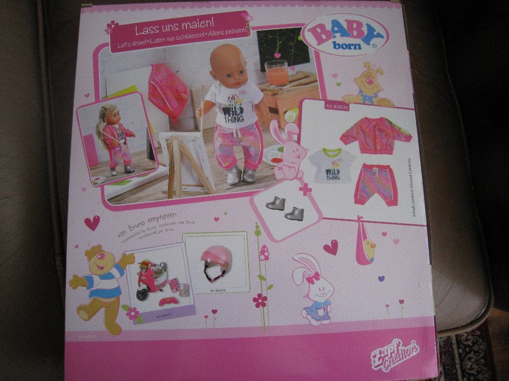 BABY BORN KLEDINGSET 43CM POP MET ZILVEREN LAARSJES, Ophalen of Verzenden, Nieuw, Babypop