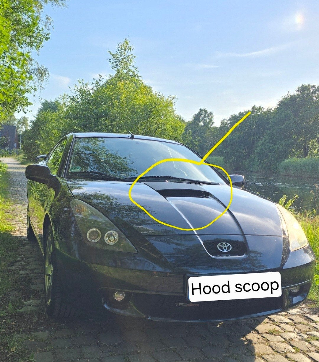 Carbon Fiber Hood-Scoop voor Toyota Celica T23, Ophalen of Verzenden, Gebruikt, Toyota, Motorkap