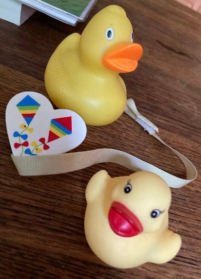 Lucky Duck eendjes , standaard en klein, Ophalen of Verzenden, Zo goed als nieuw, Jongen of Meisje