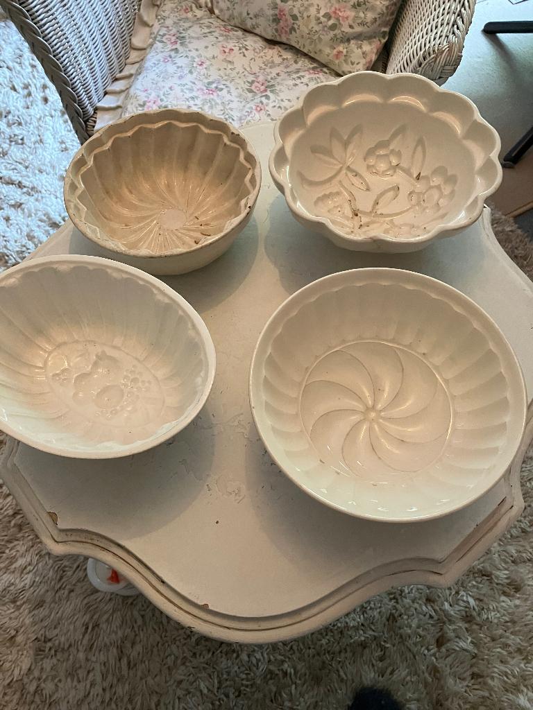 4 puddingvormen, Ophalen of Verzenden