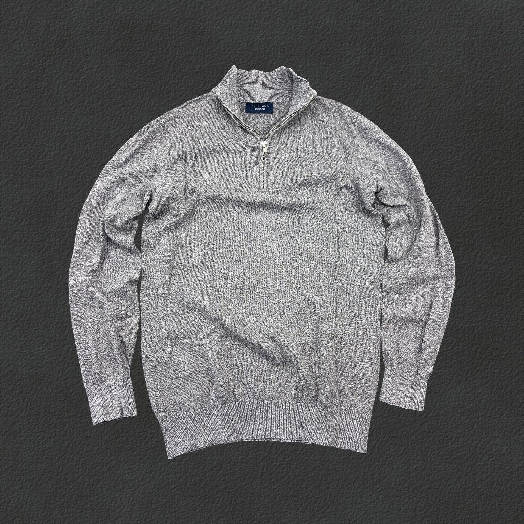 (1293) Grijze Profuomo Half Zip - Heren S - Zeer goed, Ophalen of Verzenden, Grijs, Maat 46 (S) of kleiner, Profuomo