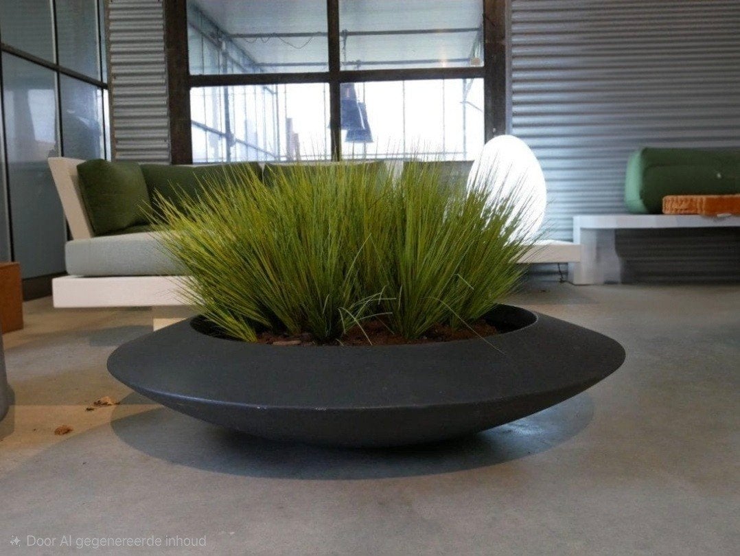 Grote polyester schaal/bloemenpot - 120 cm diameter, Tuin en Terras, Bloembakken en Plantenbakken, Ophalen, Rond, Kunststof, Tuin
