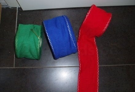borduren linnen blauw katoen rood groen lint, Verzenden, Nieuw, Patroon