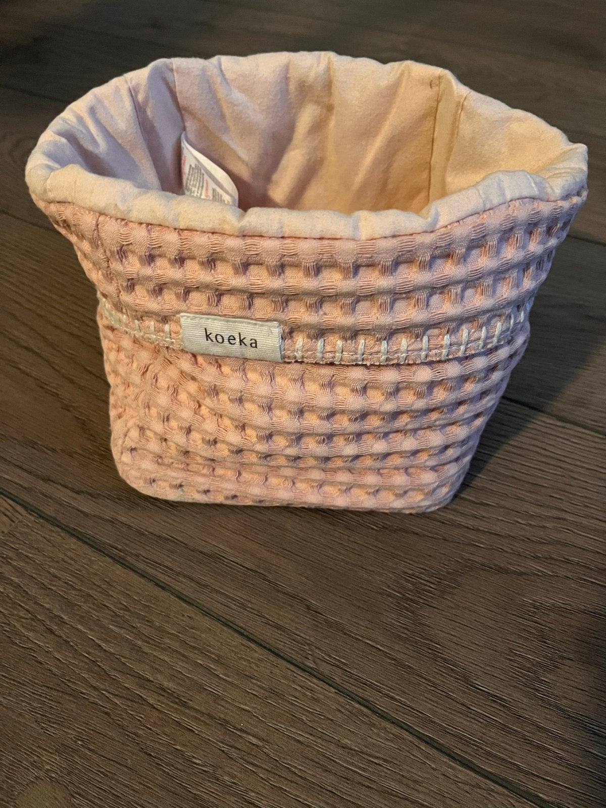 Koeka opbergmandje wafelstof roze, Ophalen, Gebruikt