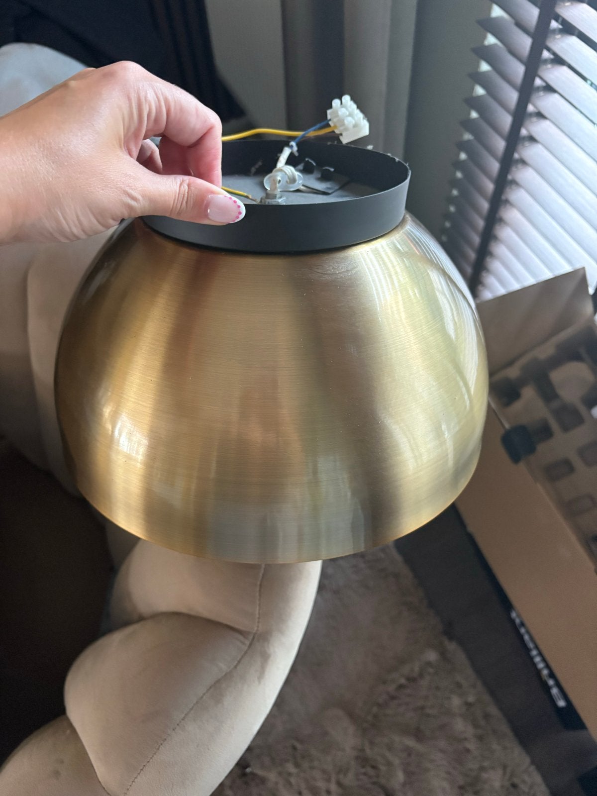 KARWEI Plafondlamp Runar messingkleur E27, Ophalen, Modern, E27 (groot), Zo goed als nieuw