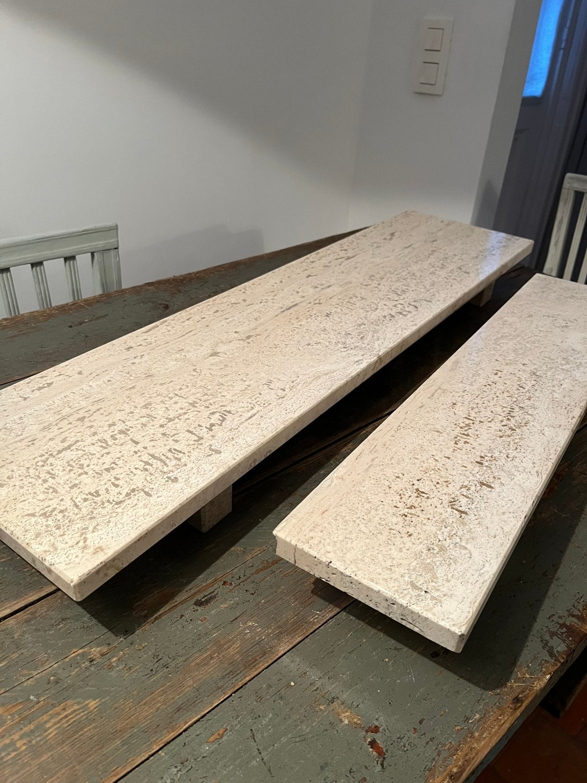 VINTAGE PRACHTIGE TRAVERTIN TRAVERTIJN ETAGÈRE PLANK, Ophalen