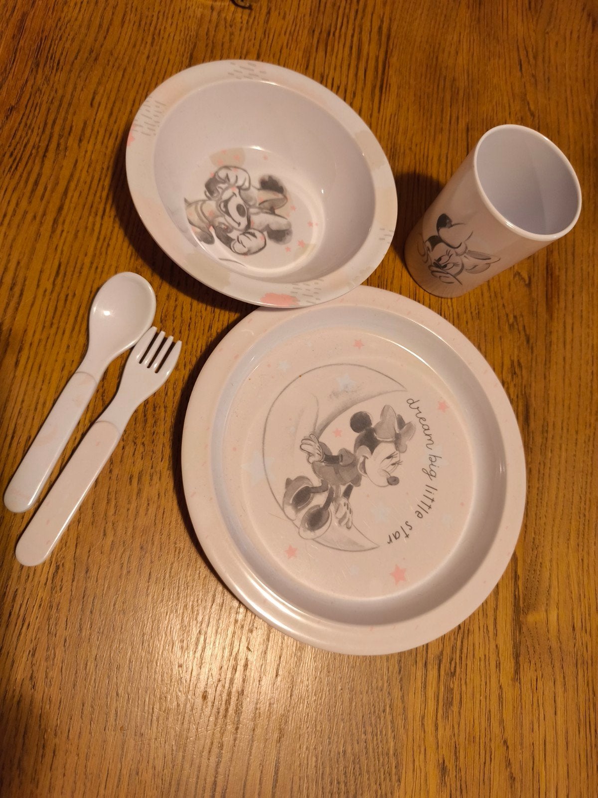 Minnie Disney baby servies set - bord, kom, beker, bestek, Ophalen of Verzenden, Nieuw