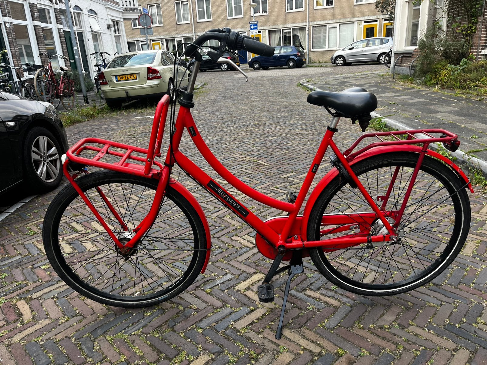 Mooie rooie opoe vracht fiets., Ophalen, Gebruikt, Trommelrem, Versnellingen