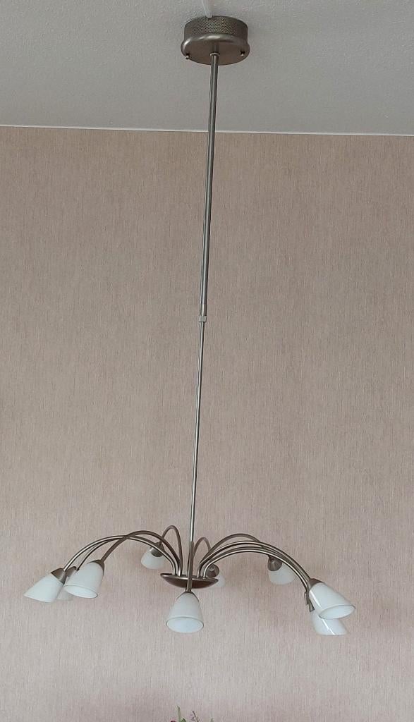 hanglamp 10 kelken, Ophalen, Zo goed als nieuw, Glas, 75 cm of meer