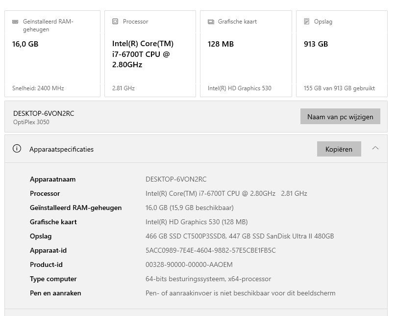 Dell Optiplex 3050 - i7 1TB 16GB, Computers en Software, 2 tot 3 Ghz, Ophalen of Verzenden, Zo goed als nieuw, SSD
