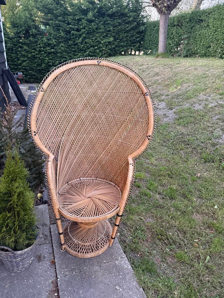 Vintage rotan pauwenstoel, Ophalen