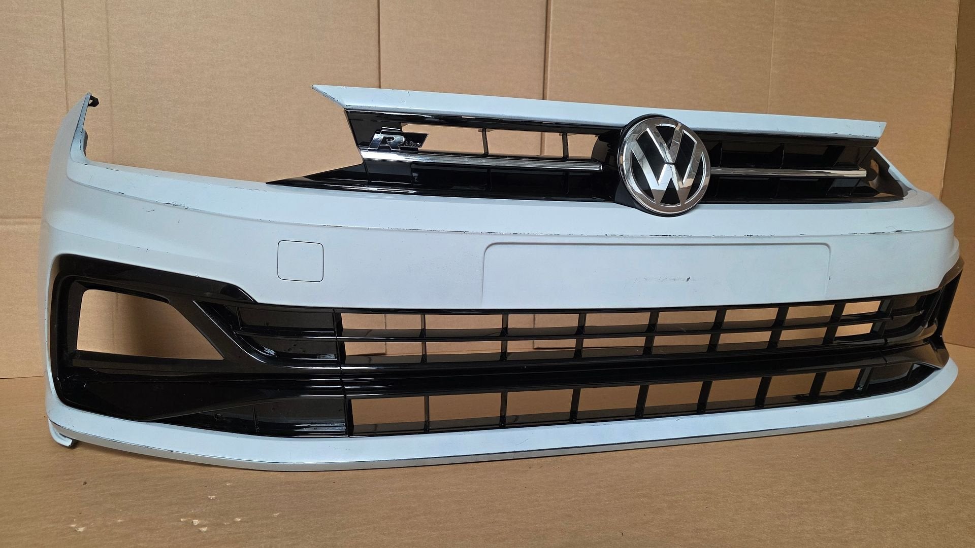 Voorbumper VW Polo 2G AW R-line bj.2018-2022 ZONDER PDC, Gebruikt, -, Ophalen of Verzenden, Bumper
