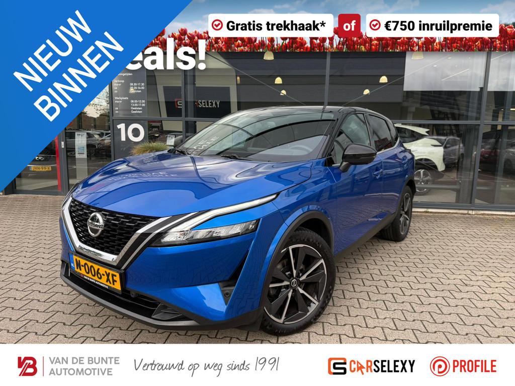 Nissan Qashqai 1.3 MHEV Xtronic N-Connecta *Trekhaak & ACC*, 12 maanden, Stof, Euro 6, Blauw