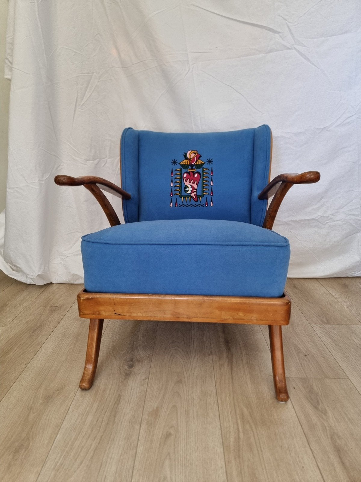 Vintage jaren 50 design stoel – Scandinavisch – Nieuw, Ophalen, Rechthoekig