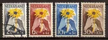 Nederland NVPH nr 538/41 gestempeld NIWIN Zonnebloemen 1949, Ophalen of Verzenden, Na 1940, Gestempeld