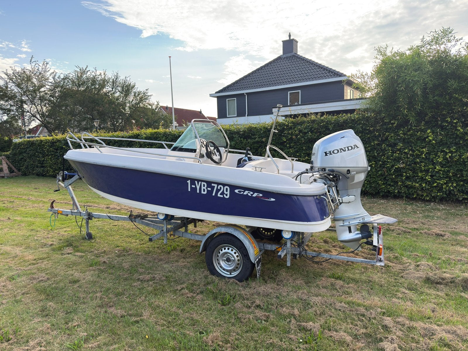 Speedboot GRP speed 425 Honda 50pk EFI 4 takt powertrim, Ophalen, Overige merken, Viertaktmotor, Zo goed als nieuw