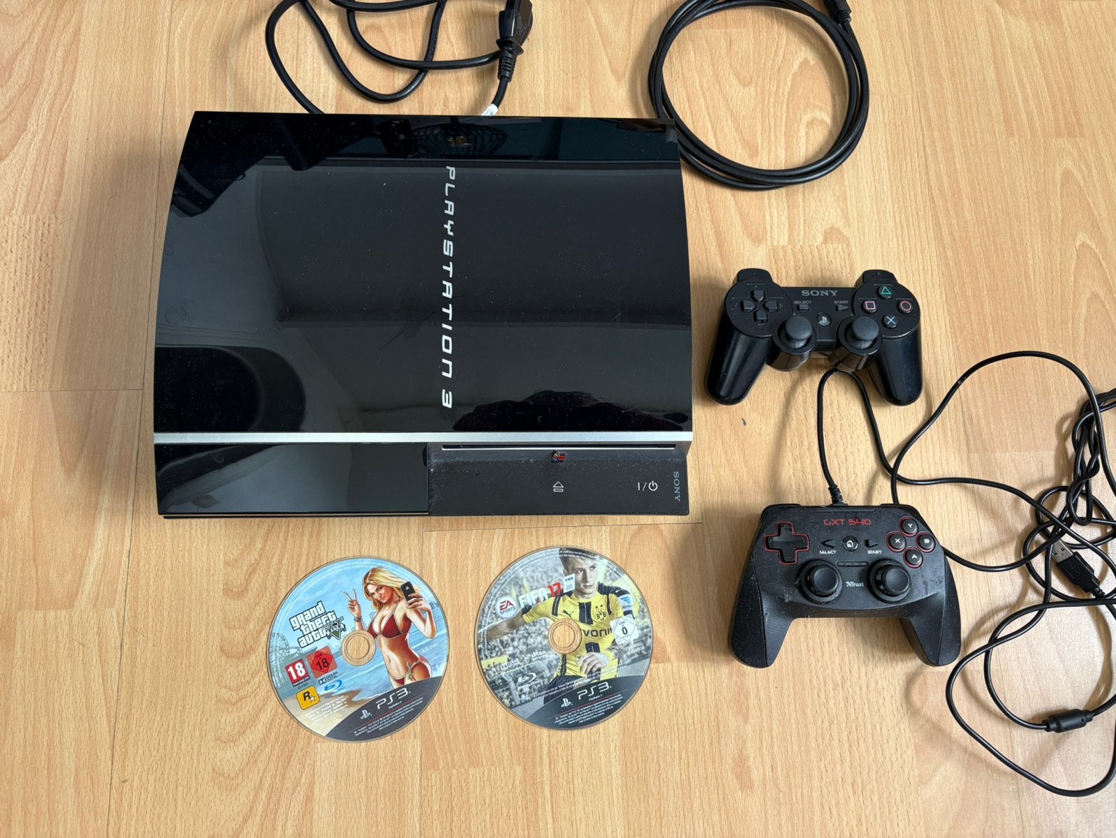 Ps3 phat met controller en spellen, Phat, Zo goed als nieuw, Met 1 controller, 80 GB
