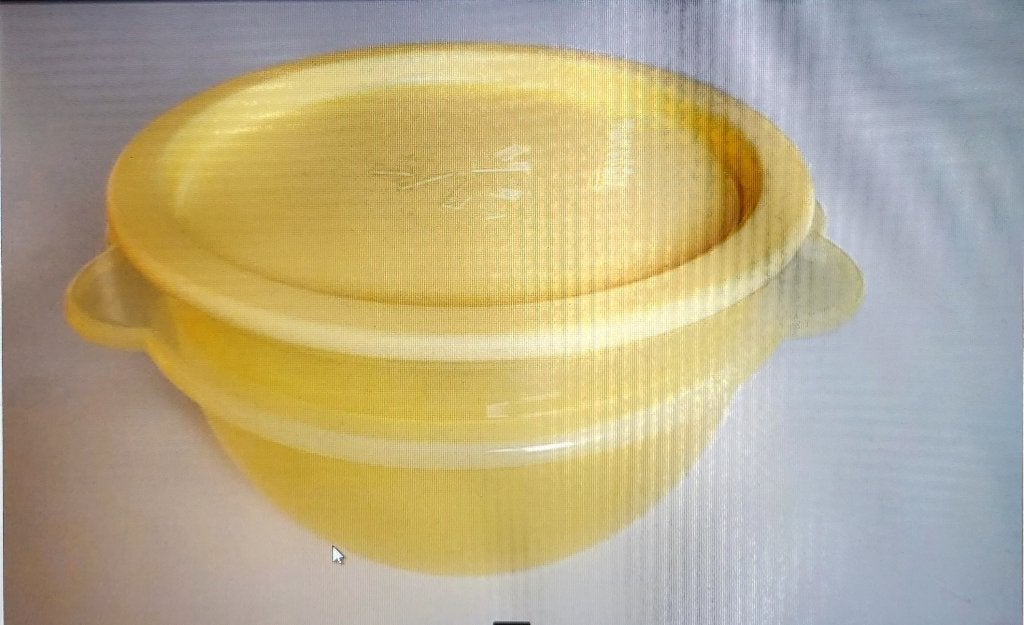 Tupperware rond bakje, Ophalen of Verzenden, Geel, Bak of Kom, Met deksel