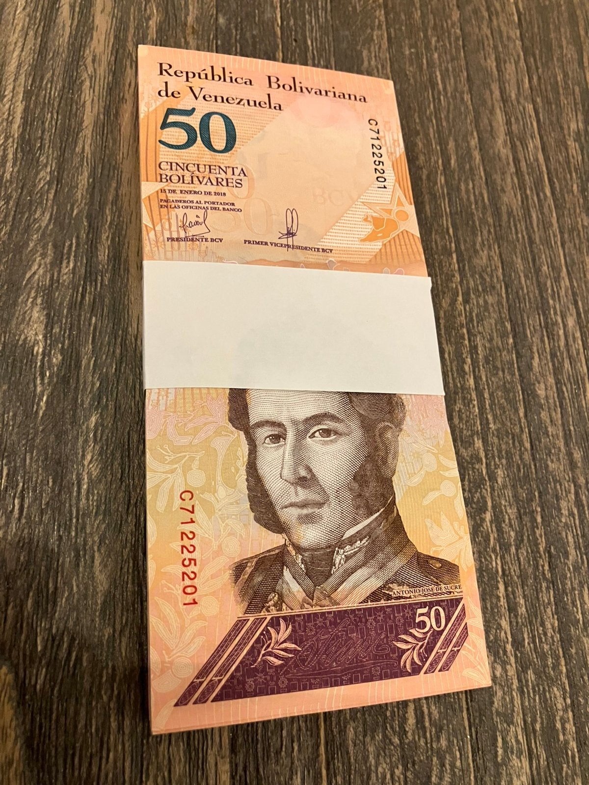 Venezuela 50 Bolivares 2018. Bundel 100 stuks., Ophalen of Verzenden, Zuid-Amerika, Setje