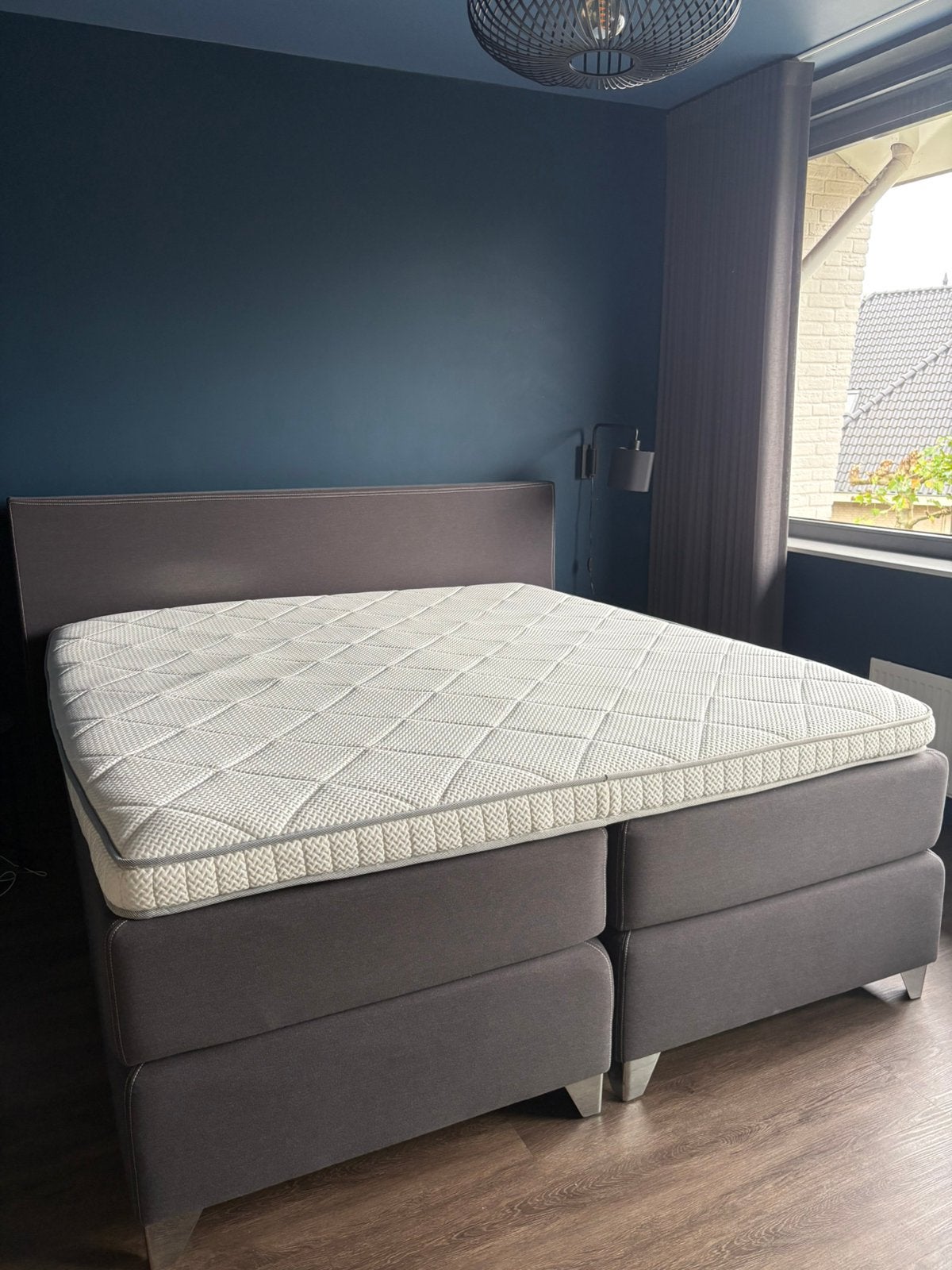 Swiss Sense Boxspring 180x200 Antraciet, Ophalen, Gebruikt, Tweepersoons, 180 cm