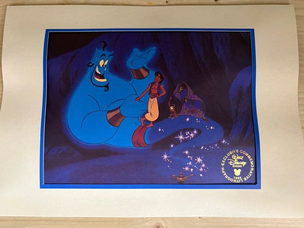 Disney Aladdin Lithografie - Exclusieve Commemoratieve Editi, Verzamelen, Disney, Ophalen of Verzenden, Overige figuren, Gebruikt