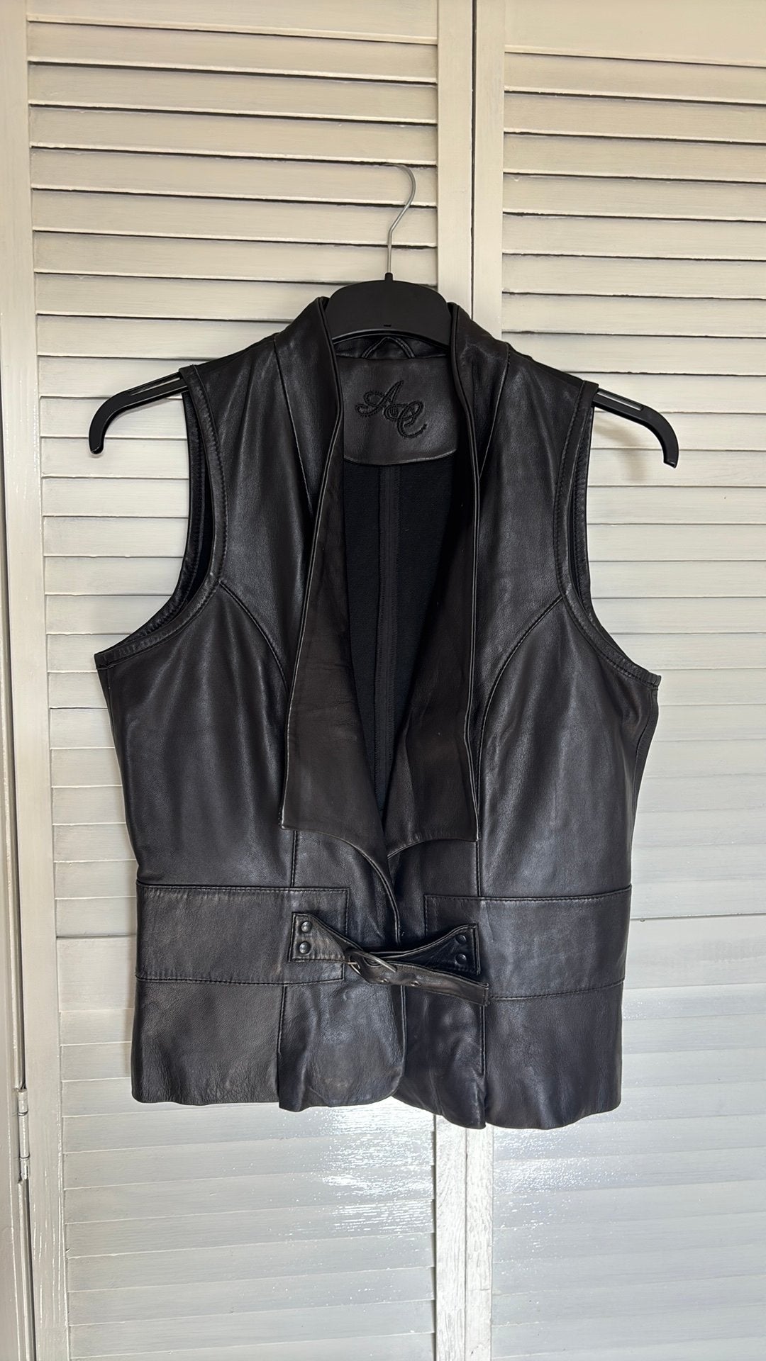 Arma gilet zwart leer maat 42, Ophalen of Verzenden, Zo goed als nieuw, Maat 42/44 (L), Zwart