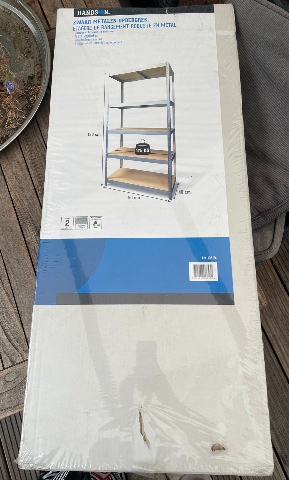 Nieuw Handson Zwaar Metalen Opbergrek - 180x90x40 cm, Huis en Inrichting, Ophalen, Nieuw