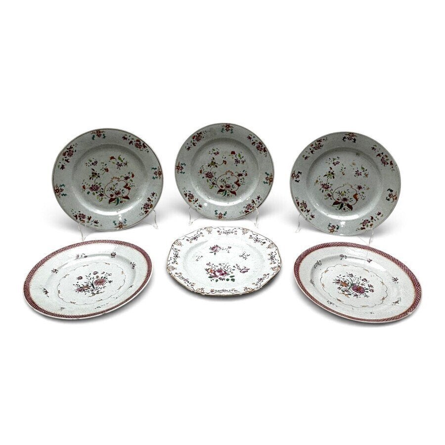 Zes Qianlong Chinees Famille Rose schotels, Antiek en Kunst, Ophalen of Verzenden