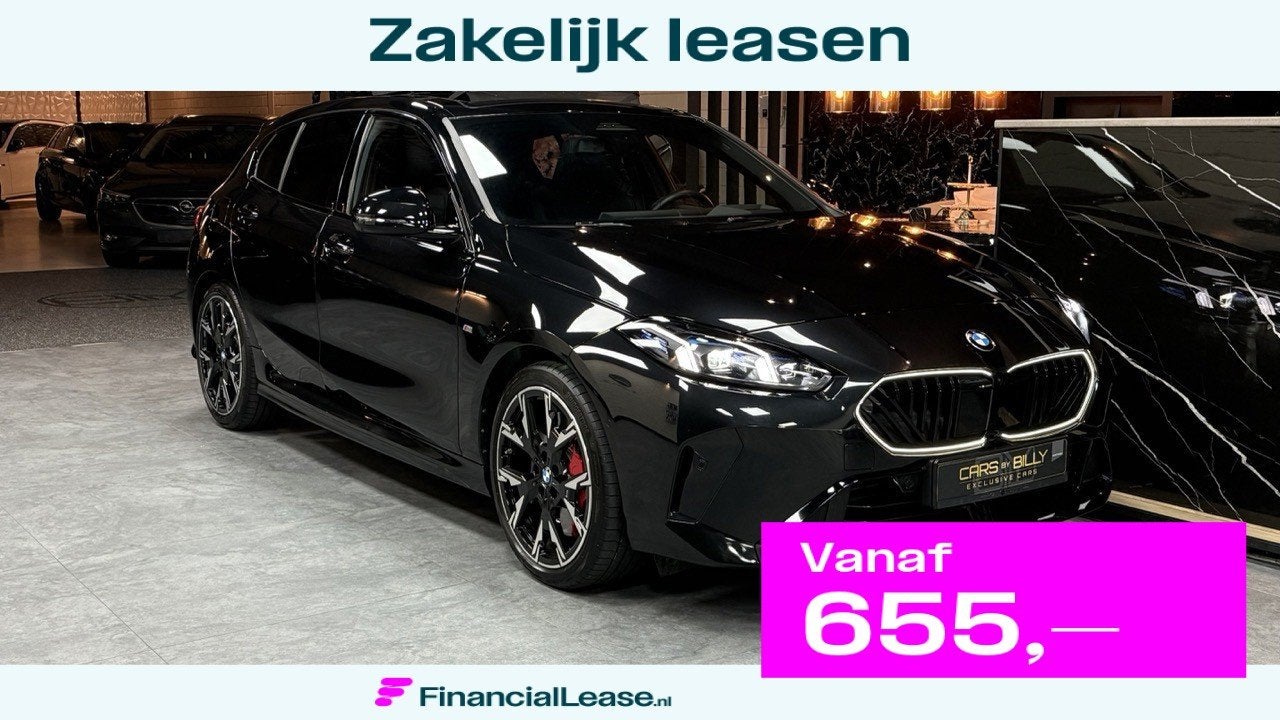 BMW 1-serie 120 M Sportdesign|Pano|AUT|360|Full, Euro 6, 156 pk, Leder en Stof, Zwart