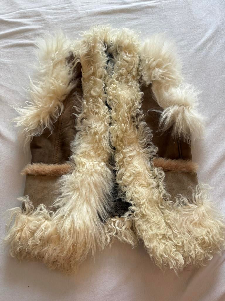Vintage lammy shearling Afghaanse bodywarmer kind 2 jaar, Ophalen of Verzenden, Zo goed als nieuw, Jongen of Meisje
