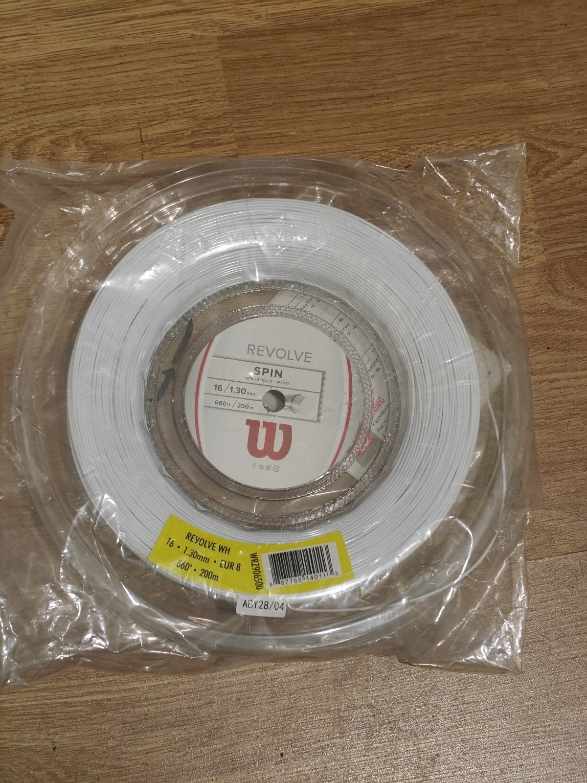 Wilson Revolve Spin Tennis Snaar Wit - 200m rol, Ophalen of Verzenden, Nieuw, Grip of Snaar, Wilson