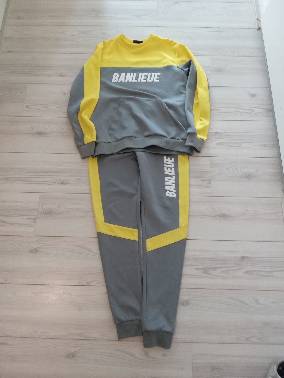 Banlieue trainingspak grijs/geel maat L – goede staat, Kleding | Heren, Ophalen of Verzenden, Zo goed als nieuw, Banlieue