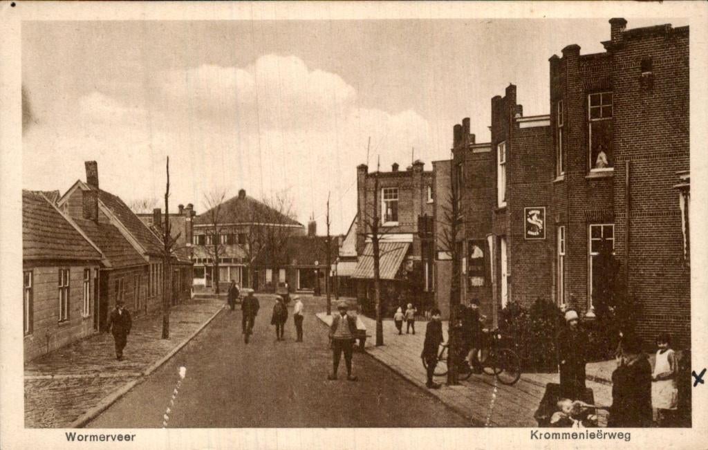 Wormerveer - Krommenieërweg - Straatgezicht, Ophalen of Verzenden, 1940 tot 1960, Gelopen, Noord-Holland