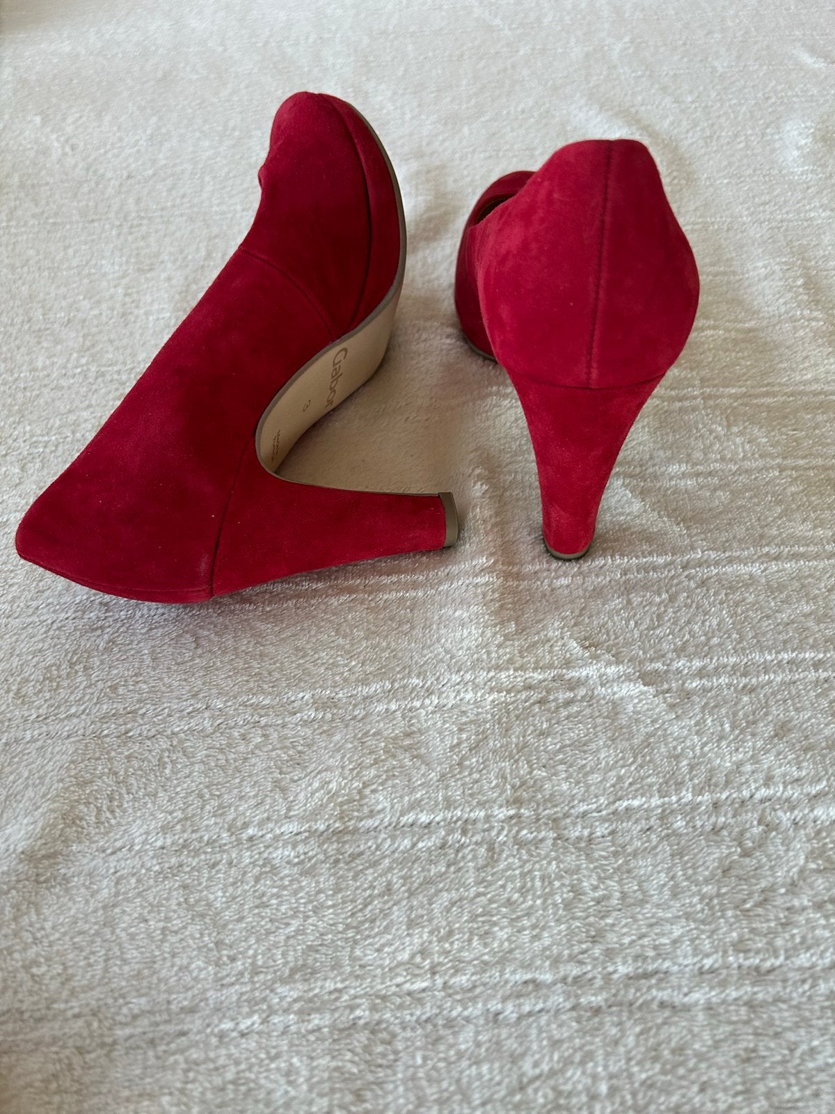 Gabor rode suède pumps - Maat 36, Ophalen, Gedragen, Rood, Pumps