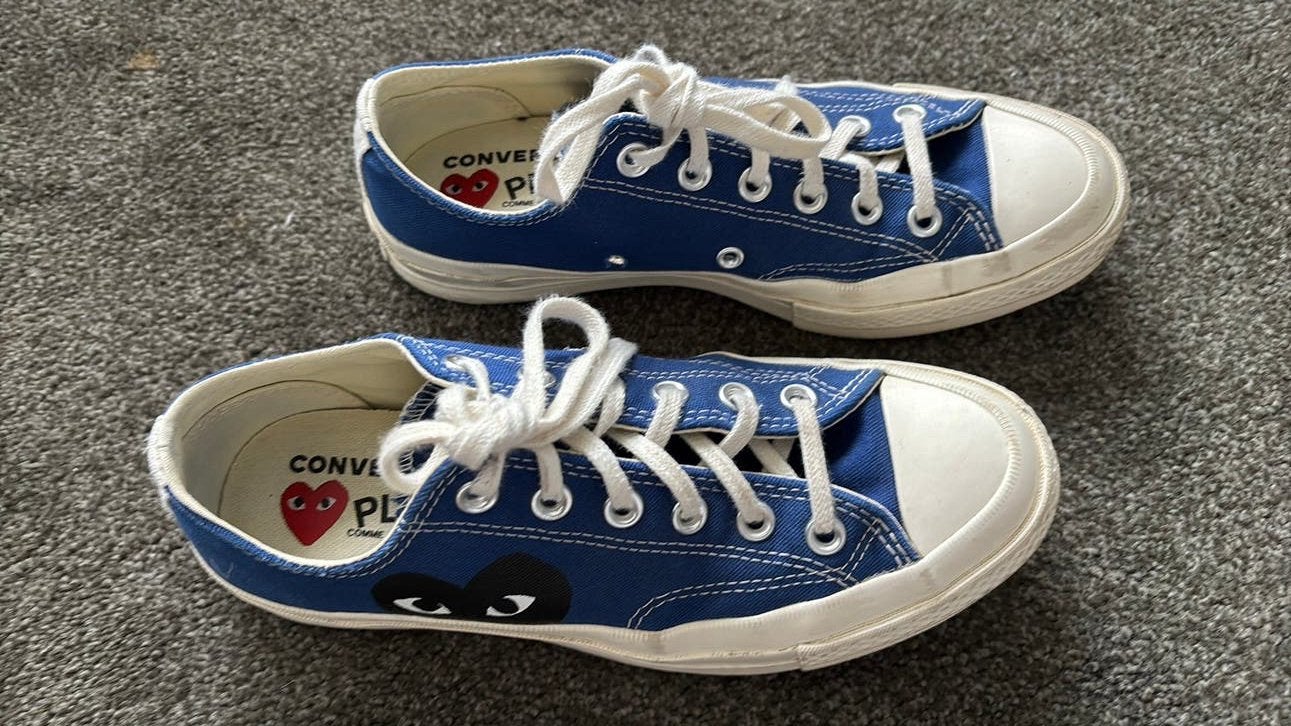 Converse All Star, PLAY Comme des Garcons, 6/39 NIEUWSTAAT!!, Kleding | Dames, Schoenen, Blauw, Ophalen of Verzenden, Sneakers of Gympen