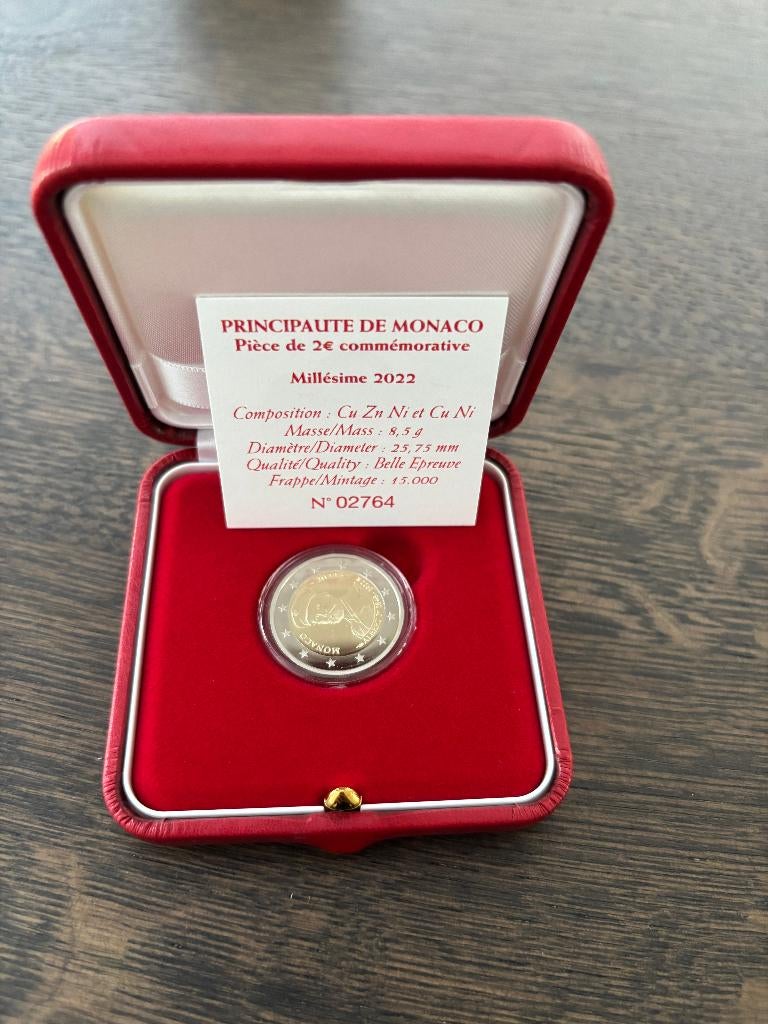 Monaco €2 2022 proof, Verzenden, Monaco, 2 euro, Setje