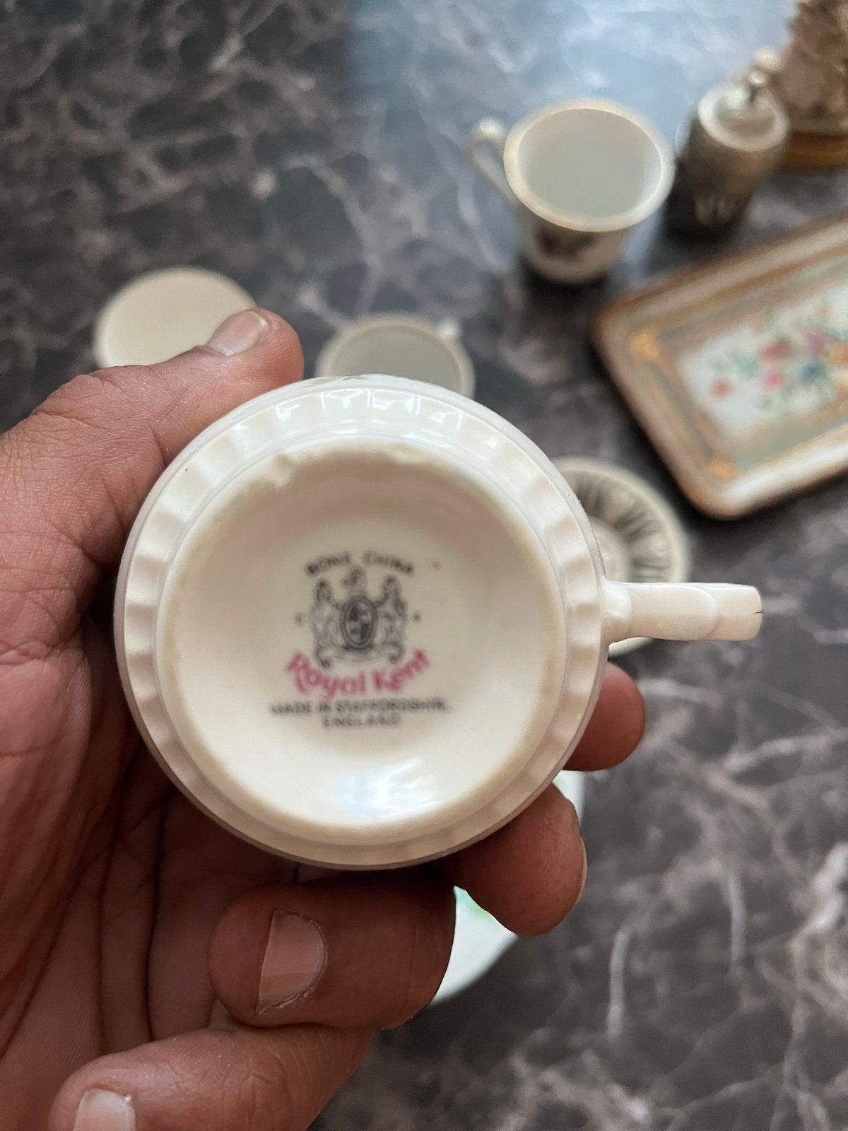Royal Kent Bone China Kop en Schotel - Bloemenpatroon, Ophalen of Verzenden