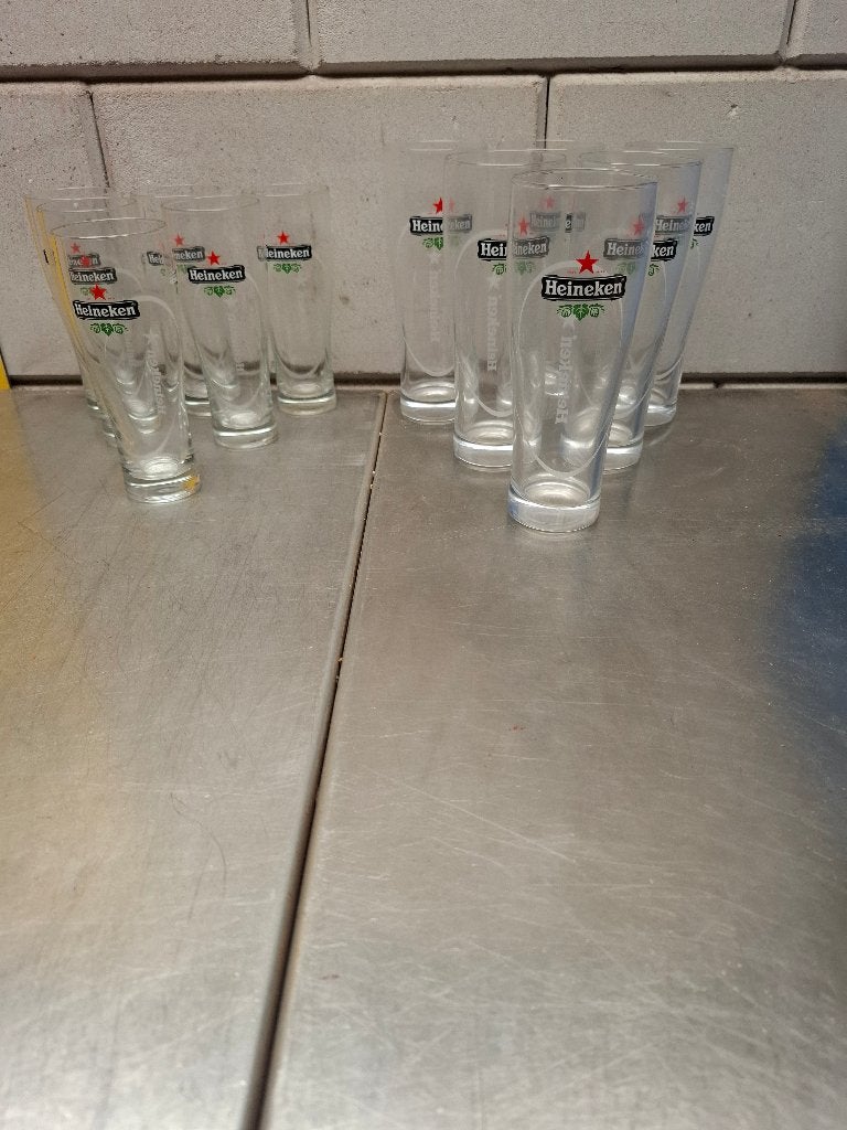 Heineken partij glazen glas, Verzamelen, Ophalen, Zo goed als nieuw, Bierglas