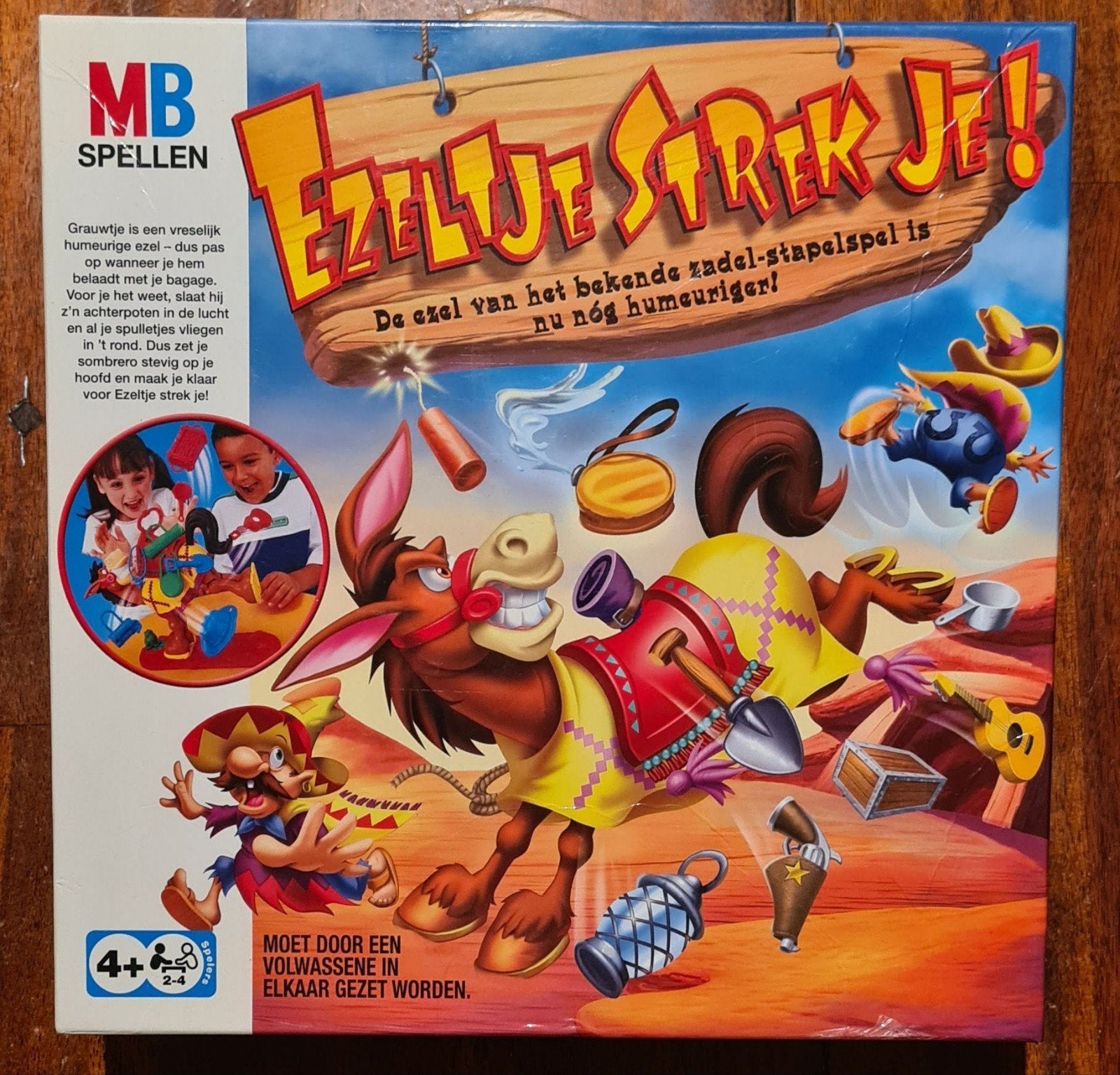 Ezeltje Strek Je! - Hilarisch Stapelspel van MB Spellen, Drie of vier spelers, Ophalen, Gebruikt, MB Spellen