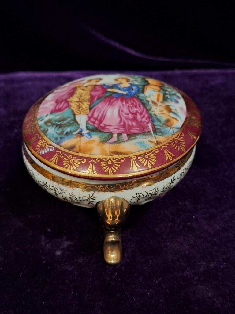 Antieke Porseleinen Sieradendoos, Ophalen of Verzenden