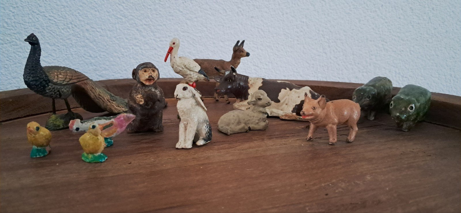 Lot Lineol Germany dierenfiguren, vintage speelgoed, Ophalen of Verzenden