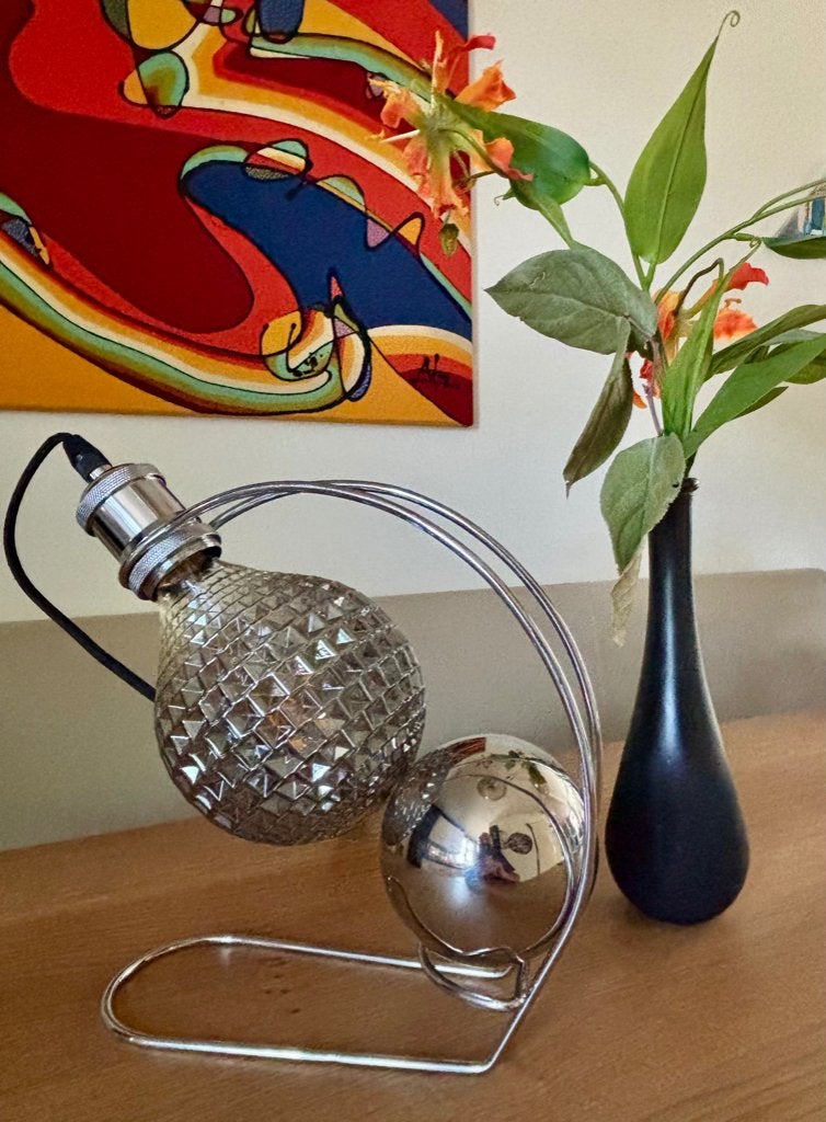 Tafellamp “Chrome"4, Huis en Inrichting, Met schakelaar, 28 cm, Glas, Overige kleuren