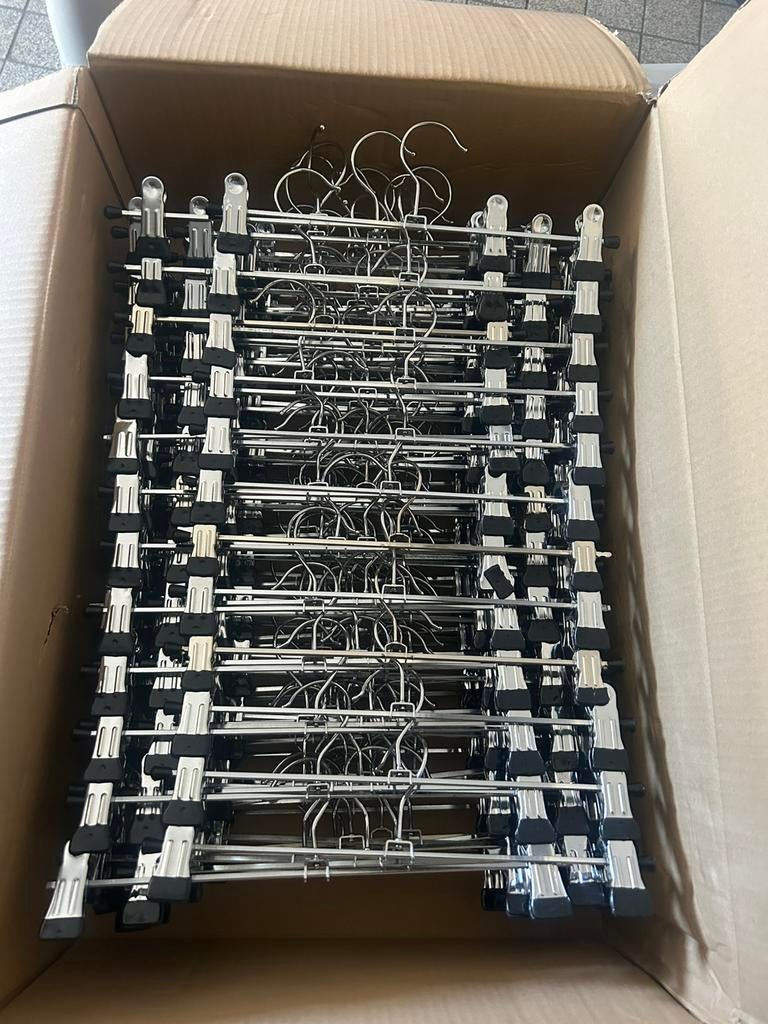 Kledinghanger met knijper metaal 40cm - doos (144 stuks), Ophalen, Metaal