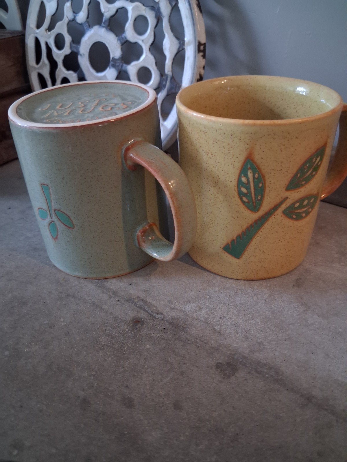 Set van 2 vintage Just Mugs Engeland mokken, Overige merken, Keramiek, Vintage, Zo goed als nieuw
