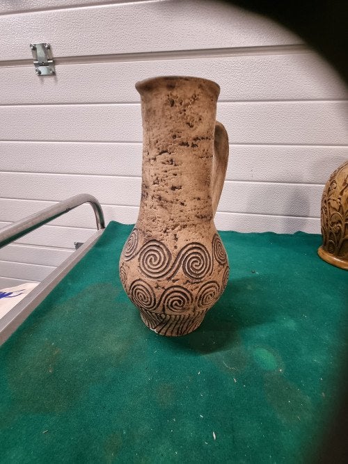 kruik west duitse jasba keramiek azteekse flagon vaas, Antiek en Kunst, Ophalen of Verzenden